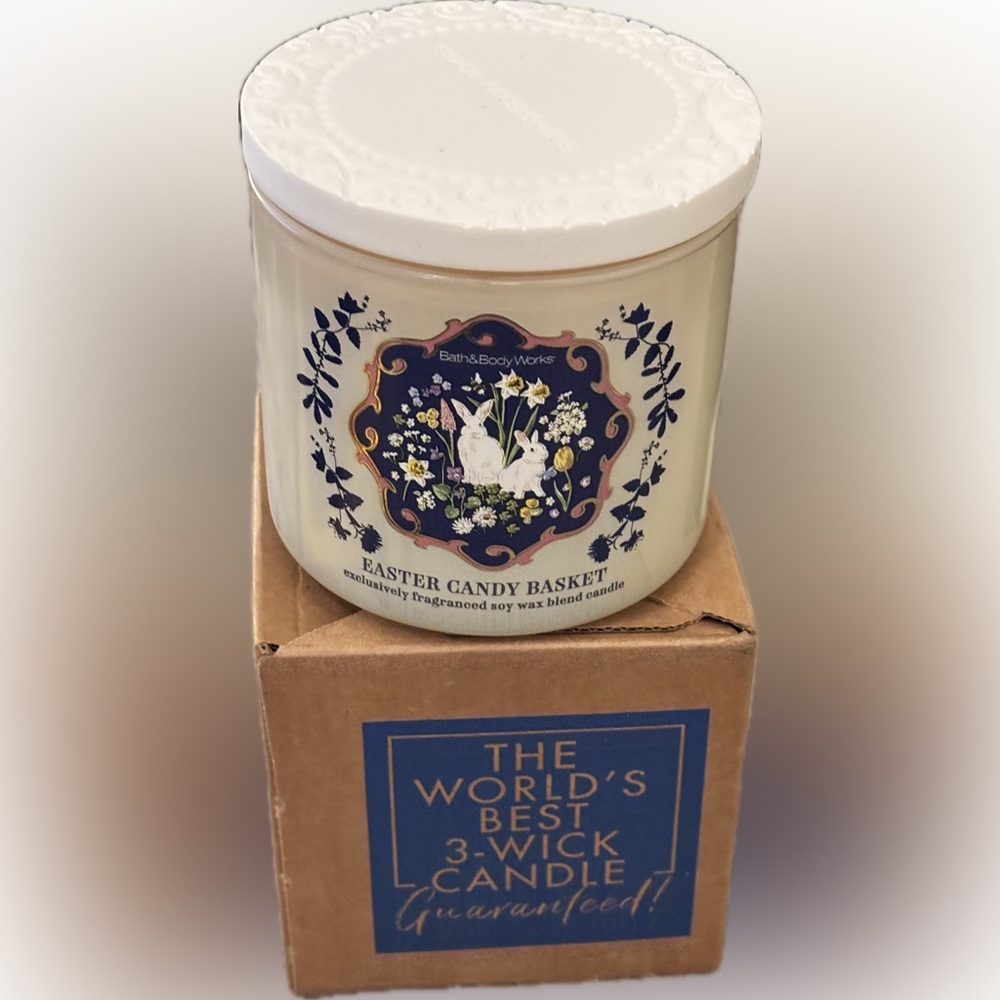 3 Wick…Bath & Body Works Easter Candy Basket Scented Candle with decorative lid